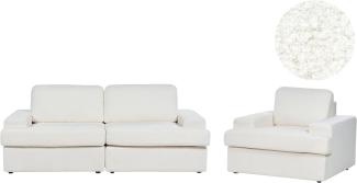 Sofa Set Bouclé cremeweiß 4-Sitzer ALLA