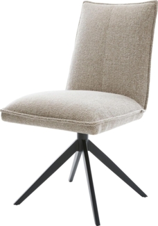 Drehstuhl Lelio-Flex Webstoff Soft Beige Kreuzgestell breit Schwarz 360° drehbar Wippfunktion Taschenfederkern