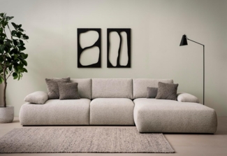 DOMO. collection Ecksofa Soto, Sofa in L-Form mit Armlehnfunktion und Staufach in der Armlehne, Taschenfederkern, Eckcouch, Modulsofa 324 x 188 x 80 cm (BxTxH), Silber-grau