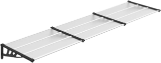 vidaXL Türvordach Schwarz und Transparent 358,5x90 cm Polycarbonat 153688
