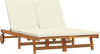 vidaXL Sonnenliege 2-Person Braun 63 x 199 x 85 cm Massivholz Akazie 3325188