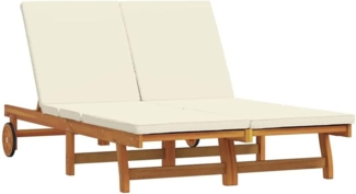 vidaXL Sonnenliege 2-Person Braun 63 x 199 x 85 cm Massivholz Akazie 3325188