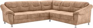 Cavadore Ecksofa Salisa mit Federkern / Polsterecke im klassischen Design / inkl. Bettfunktion / 264 x 86 x 244 / Mikrofaser Beige