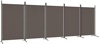 vidaXL 5-tlg. Paravent Anthrazit 433x180 cm Stoff 350268