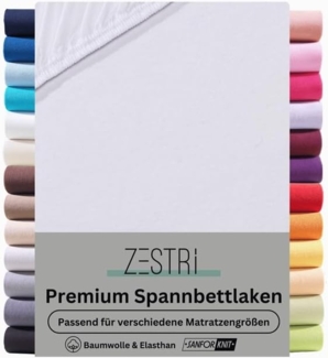 Zestri Spannbettlaken für Boxspringbetten & Wasserbetten 140x200 160x200 180x200 200x200, Gummizug: rundum, bis 40cm Steghöhe, Baumwolle mit Elasthan, Bettlaken Laken