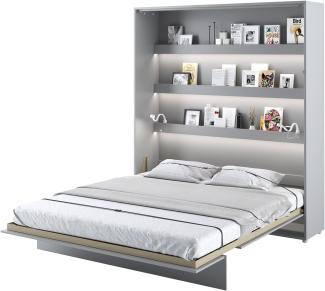 MEBLINI Schrankbett Bed Concept - BC-13 - 180x200cm Vertikal - Grau Matt - Wandbett mit Lattenrost - Klappbett mit Schrank - Wandklappbett - Murphy Bed - Bettschrank