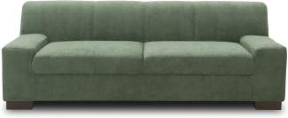 DOMO Collection Norma Sofa / 3er fest / Größe 212 x 85 x 74 cm (BxTxH) / Bezug Polyester grün