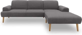 DOMO. collection Ecksofa Salinas, Sofa mit Federkern in L-Form, moderne Couch mit Holzfüßen und schwebender Optik, Eckcouch, Polsterecke, 292 x 176 x 83 cm (BxTxH), anthrazit