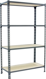 Simonrack Schwerlastregal, Lagerregal, 150 x 100 x 50 cm, Metallregal, Kellerregal, Biegestelle 150 kg, 4 Holzfachböden, Verzinkt/Holz - Maderclick