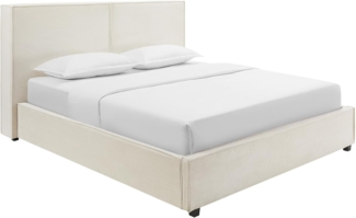 riess-ambiente Boxbett ROCCO 180x200 cm beige Cord – mit Bettkasten & Kopfteil, modern (Einzelartikel, 1-St), Cordstoff, gepolstertes Kopfteil, mit Stauraum, Design