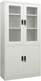 vidaXL Büroschrank Hellgrau 90x40x180 cm Stahl 335947