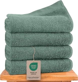 Hausfelder Handtücher Premium Handtuch Set (Hellgrün, 4 Handtücher 50x100cm), (Set, 4-St), 100% Baumwolle, weich, saugfähig, Uni-Farben