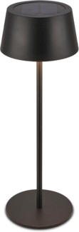 BRILONER - LED Tischlampe kabellos IP44 mit Touch, CCT, dimmbar, Solar, Nachttischlampe, Leselampe, LED Lampe, Campinglampe, Tischleuchte, Akku Lampe, Outdoor, 11,5x32 cm, Schwarz
