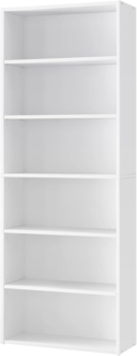 VASAGLE Bücherregal 6 Ebenen, Standregal, Aufbewahrungsregal, verstellbare Einlegeböden, für Wohnzimmer, Homeoffice, Schlafzimmer, wolkenweiß LBC166T14