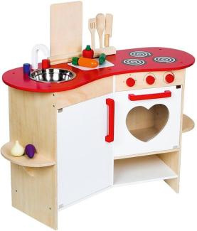 Schöne Spielküche aus Holz mit Herz für Kinder