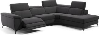 Sofanella Ecksofa AMARO Sofalandschaft Funktionssofa Stoff in Schwarz S: 286 Breite x 108 Tiefe