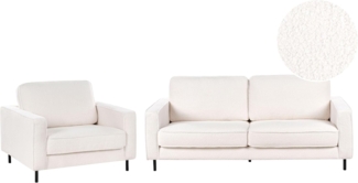 Sofa Set Bouclé weiß 4-Sitzer SAVALEN