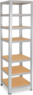 shelfplaza HOME 230x30x30 cm Schwerlastregal in grau-verzinkt mit 7 Böden und 125 kg Traglast pro Boden