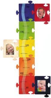 Hess Holzspielzeug 14611 - Messlatte aus Holz für Kinder, Bilderpuzzle, handgefertigt, 8 teilig, geeignet für eine Körpergröße von ca. 85 bis 152 cm