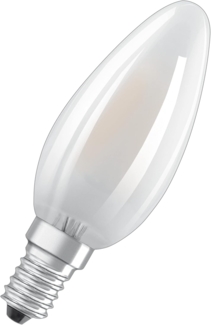 Osram LED-Lampe, Sockel: E14, Warm White, 2700 K, 4 W, Ersatz für 40-W-Glühbirne, matt, LED BASE CLASSIC B