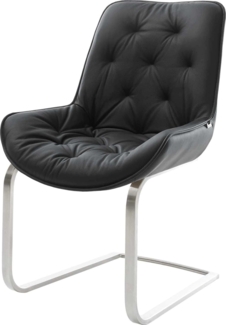 Freischwinger Taimi-Flex Echt-Leder Schwarz Freischwinger flach Edelstahl