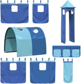 vidaXL Betthimmel Vorhänge für Hochbett mit Tunnel und Turm Blau