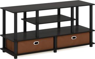 Furinno JAYA Großer TV-Ständer für bis zu 50-Zoll-TV mit Ablagefach, Espresso, 39. 6x120. 9x57. 9 cm