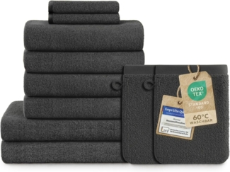 Blumtal Handtuch Set Blumtal 10 Teilig - Handtücher Set 100% Baumwolle, weich und saugstark, Frottee (10er Set), 2 Bade-, 4 Hand-, 2 Gästetücher + 2 Waschlappen