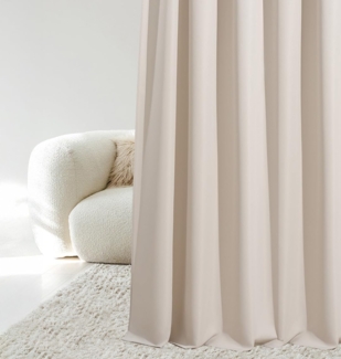 ROOM99 Vorhang mit Silberen Ösen Aura 140x240 cm Breite x Höhe Schiebegardinen Modern Curtain Wohnzimmer Schlafzimmer Hellbeige, 1 Stück