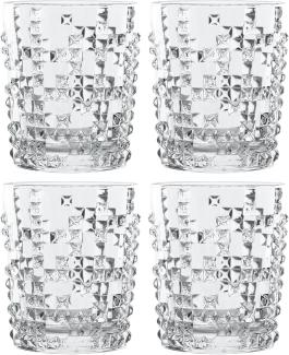 Nachtmann Punk Whiskybecher, 4er Set, Whiskyglas, Whiskybecher, Trinkglas, Kristallglas, 348 ml, 0099503-0