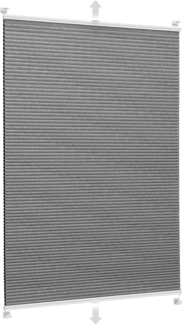 Sekey Wabenplissee Plissee ohne Bohren Verdunkelung Rollo 100% verdunkelnd Blickdicht, verdunkelnd, Klemmfix, Doppelseitige Schiene, Grau mit Textiloptik Thermo-Plissee Hitzeschutz