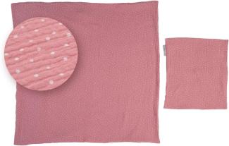 ULLENBOOM ® Babybettwäsche 80x80 cm Musselin Rosa - 2 Teile (komplett): Baby Bettwäsche 80x80 cm & Kissenbezug 35x40 cm, Baby Bettset für das Babybett aus 100% Baumwolle