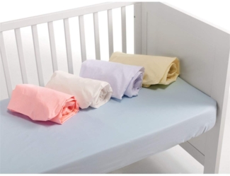INTERBABY · Spannbettlaken für Babybett in weiß · 100% Baumwolle · 60x120 cm