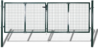 vidaXL Zauntor Stahl 300x100 cm Grün 42979