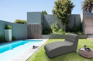 DOMO. collection Outdoor Sofa Borkum, XXL Gatenliege wetterfest, Gartenmöbel, Liege, Sofa Gartensofa, Polsterliege, 73 x 169 x 85 cm (BxTxH), anthrazit