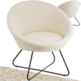 tectake Relaxsessel Cocktailsessel, gepolstert, mit Bouclé- oder Samtbezug