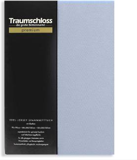 Traumschloss Premium Edel-Jersey Spannbettlaken mittelblau 180-200x200-220