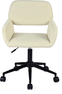 MEUBLE COSY Bürostuhl Ergonomisch Schreibtischstuhl mit höhenverstellbar Armlehnen 360° Drehbar Schminkstuhl Drehstuhl für Büro Wohnzimmer Schlafzimmer Vanity, Cordstoff, Beige