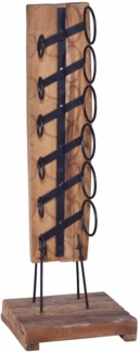 vidaXL Weinständer für 6 Flaschen 35x35x100 cm Massivholz Teak 288809