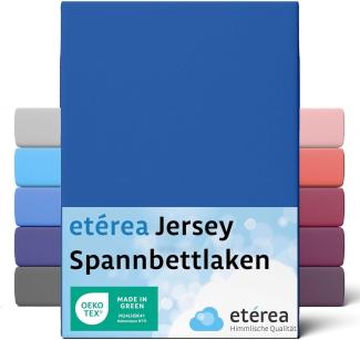 etérea Comfort Jersey Spannbettlaken Blau 200x200 cm - 200x220 cm