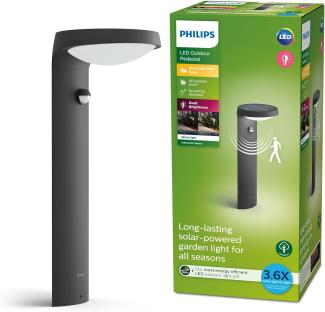 Philips Tyla ultraeffiziente Sockelleuchte, solar, 1x1,2W, warmweiß, anthrazit