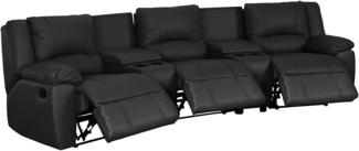 Vente-unique - Relaxsofa 3-Sitzer - Leder - Schwarz - AROMA