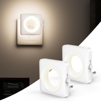 Nachtliht Steckdose LED Nachtlicht Kinder Dimmbar mit Dämmerungssensor, 4000K Naturweiß Steckdosenlicht ,Baby Night Ligh Augenschonendes LED-Licht für Kinderzimmer, Bad, Schlafzimmer, Flur, Treppen