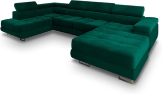Masseno Ecksofa CASONE mit Schlaffunktion U-Form, Sofa mit Bettkasten