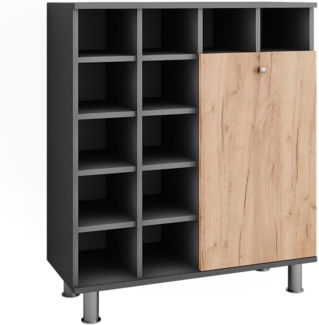 Vicco Wäscheschrank Anthrazit/Goldkraft Eiche 78.4x91.6 cm, Fynn