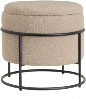 DRW Sitzsack Arcon aus Stoff, MDF und Metall in Beige und Schwarz