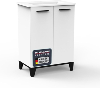 Fackelmann TE-A Badmöbelset 2-teilig 60 cm breit mit Füßen, Weiß, Keramik