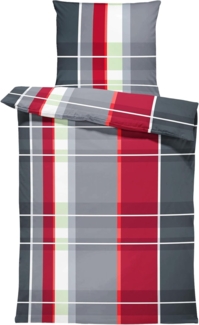 One Home Bettwäsche Bassam, Mikrofaser, 2 teilig, kariert und gestreift, modern Normalgröße