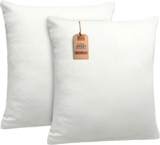 NatureMark 2er Pack Jersey Kissenbezug Kissenhülle Kissenbezüge Seitenschläferkissen Nackenkissen viele Größen und Farben ÖKO-TEX (80x80 cm, Natur/Creme)