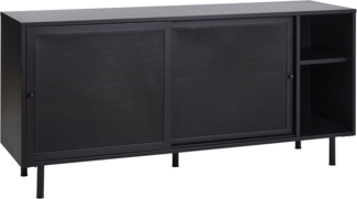 FJORDFORM Sideboard Metall, Schwarz, Kommode mit schiebetüren, Skandinavisch